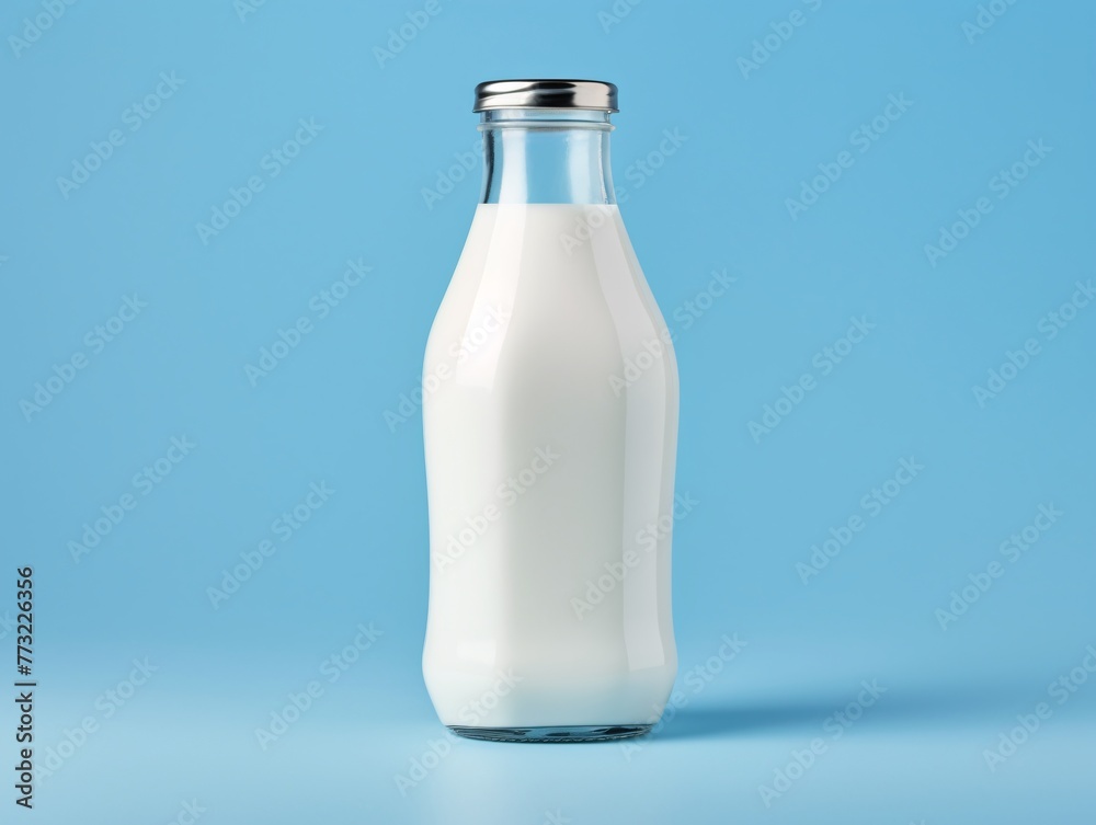 a glass bottle of milk a glass bottle of milk