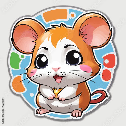 Cute Hamster cartoon Logo Design Very Cool