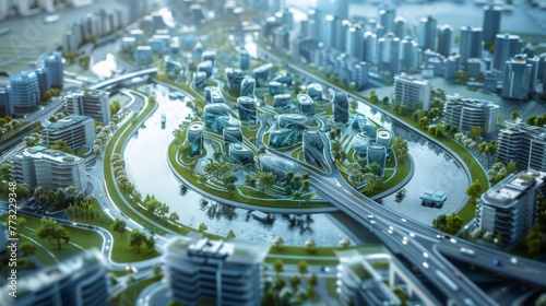 Miniature Cityscape With Numerous Buildings