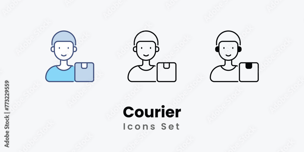 Courier icon thin line and glyph vector icon stock illustration Courier icon thin line and glyph vector icon stock illustration