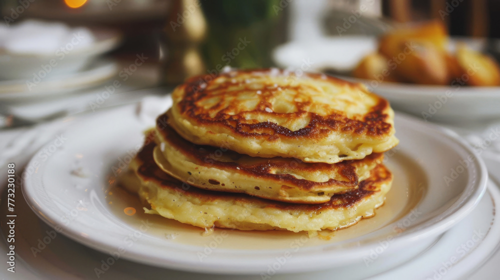 Traditional irish boxty pancakes on plate Traditional irish boxty pancakes on plate