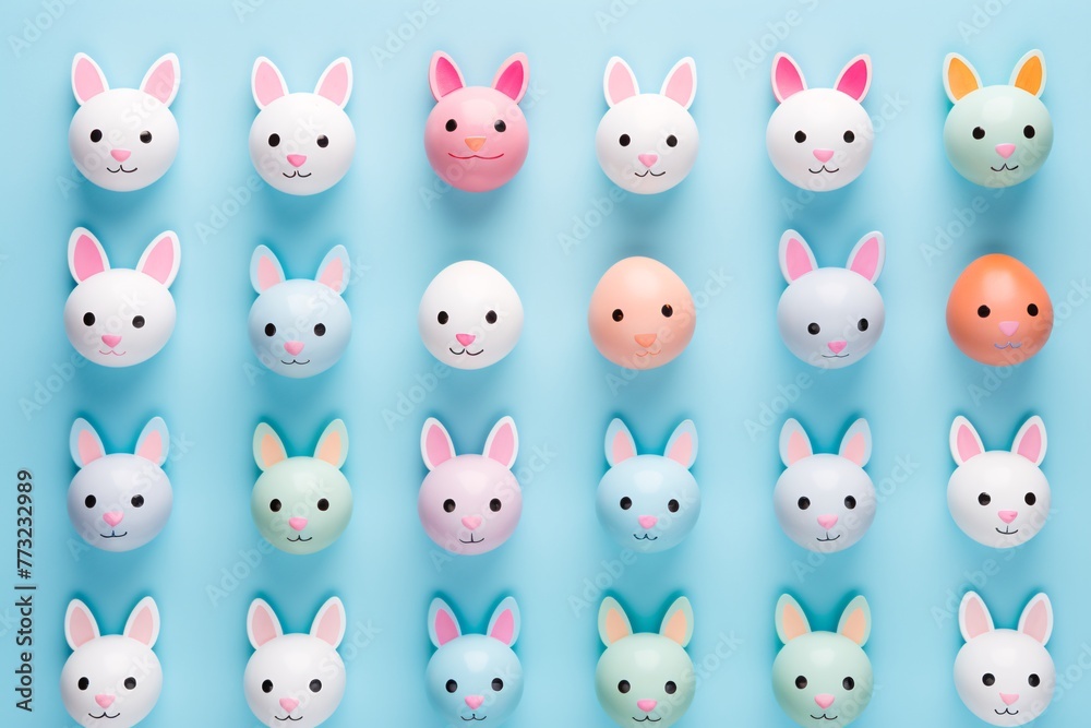 a group of bunny faces