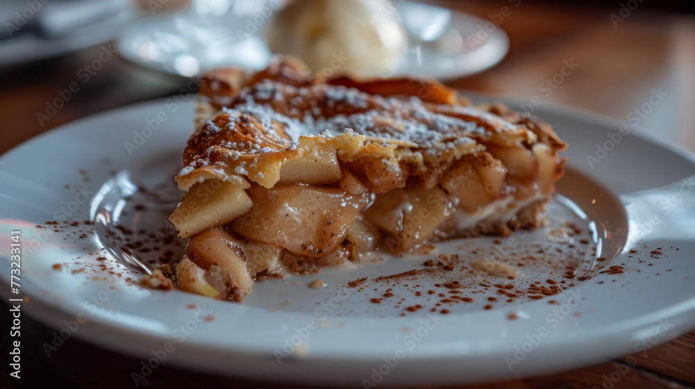 Traditional irish apple pie with ice cream Traditional irish apple pie with ice cream