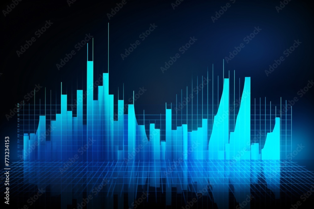 a blue graph with lines and grids a blue graph with lines and grids