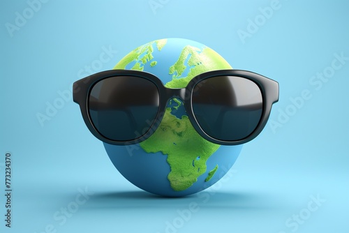 a globe wearing sunglasses