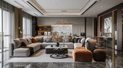 Elegant and comfortable home interior living room