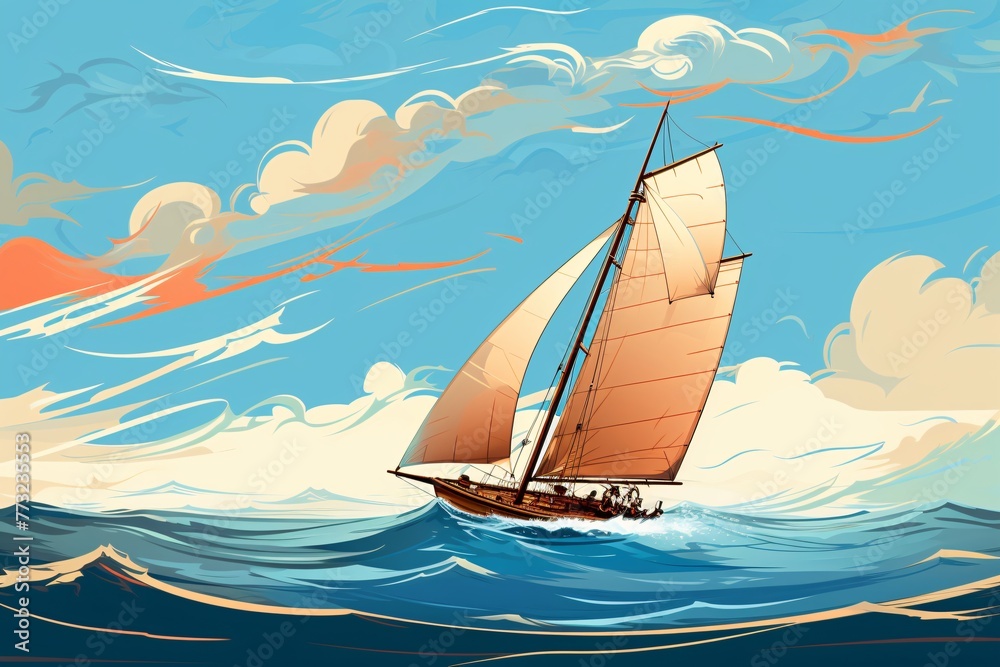 a sailboat in the ocean