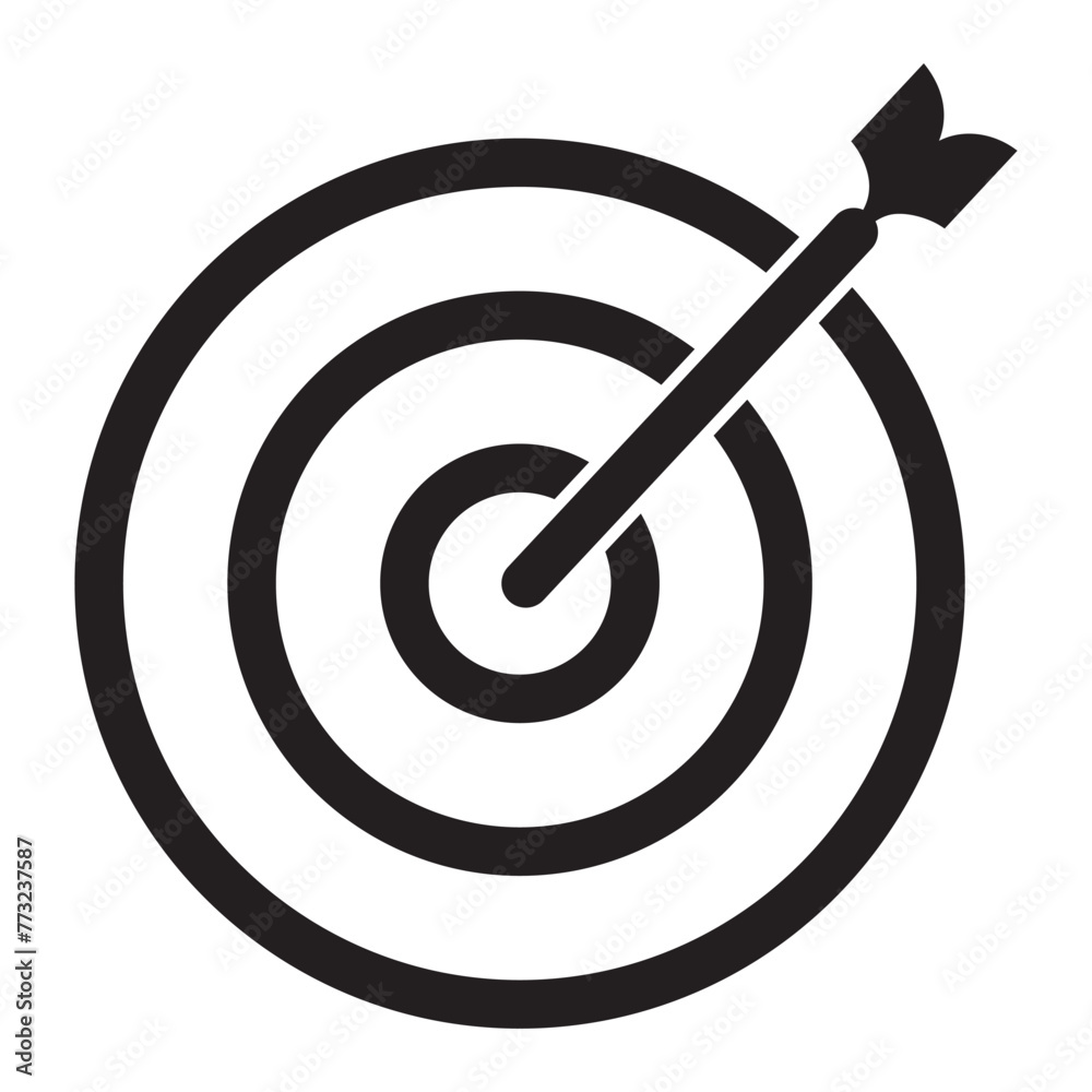 Target (bullseye) with arrow line art icon for apps and websites. vector image. EPS 10 Target (bullseye) with arrow line art icon for apps and websites. vector image. EPS 10