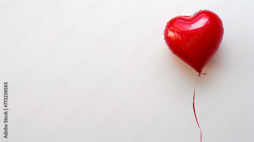 red heart balloon on a wooden background
