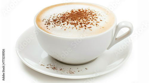 Cup of cappuccino with chocolate 