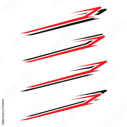 Collection of car vinyl sticker variations, motorcycle stripes decals. Vector illustration