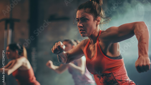 woman training bodycombat,generative ai photo