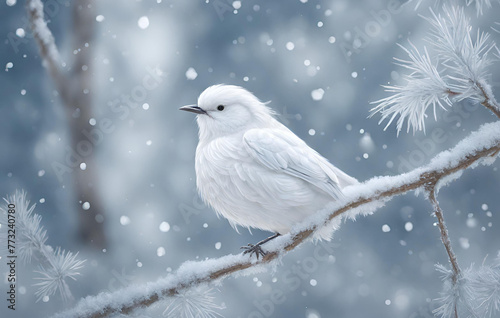 The beauty of winter with birds 