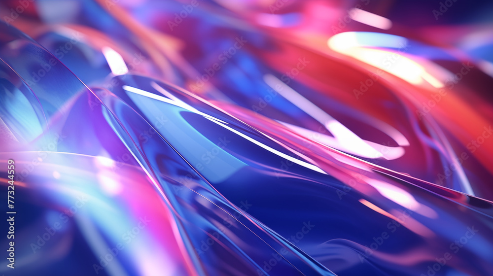 Holographic abstract 3D shapes background picture material	
