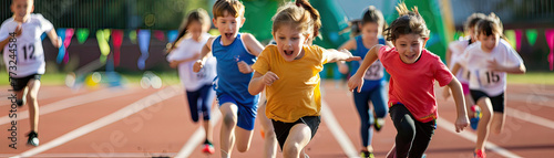 Children track and field day the running