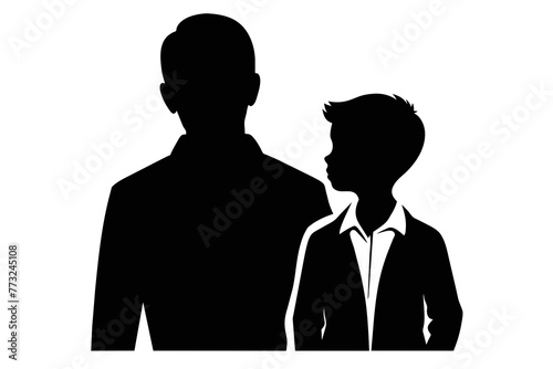 father and son, father's day themes silhouette image vector illustration,white background