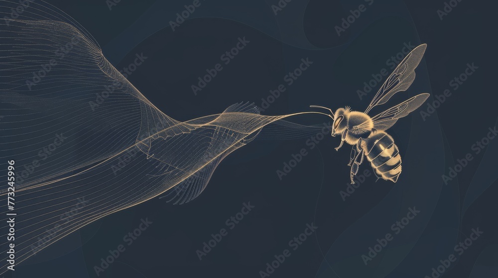 Tracing the elegant flight path of a bee, this image captures the ...