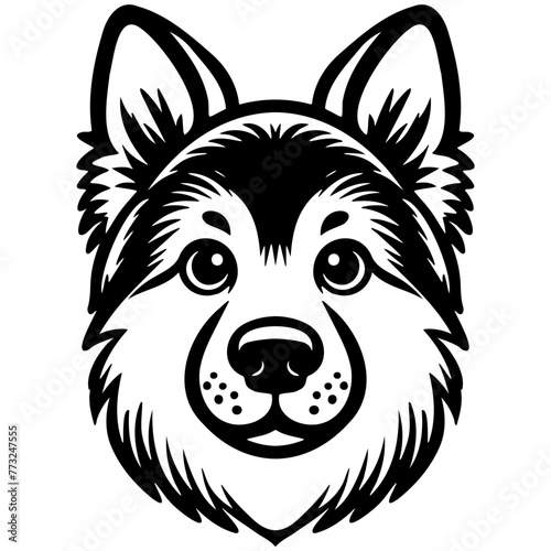 Husky Dog Head Illustration.
