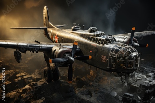 Lancaster ww2 bomber old view © Saim Art