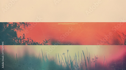 Abstract image of soft colors with tree-like shapes, desktop background, poster, Cyan, Pink, Orange