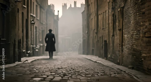 Jack the ripper in London at night. photo
