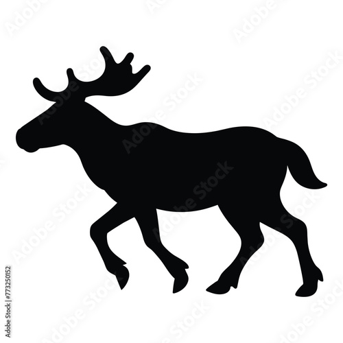 silhouette of a Moose on white