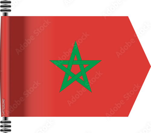 MOROCCO FLAG ROLLED EFFECT