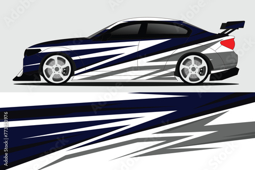 vector car sticker design Graphic abstract line racing background kit design for vehicle  racing car  rally
