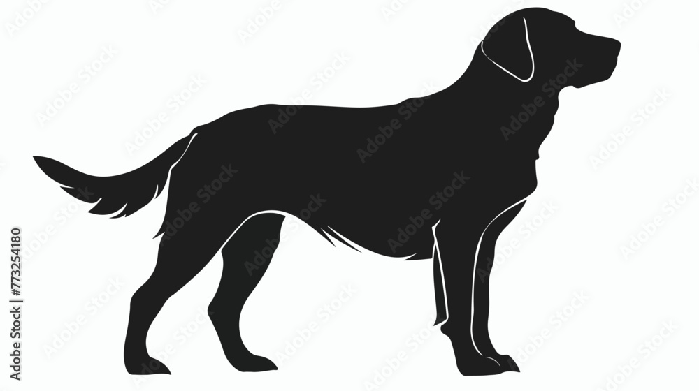 Dog silhouette. Vector silhouette of dog on white background