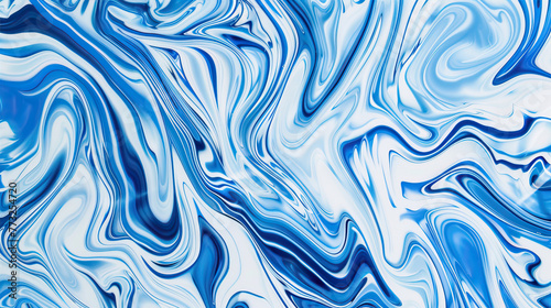Abstract background with streaks of white and blue paint 
