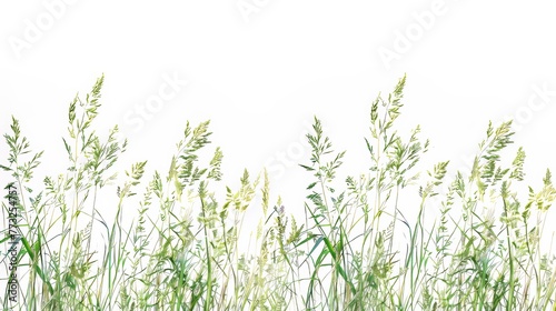 Grass in green color on a white background, isolated
