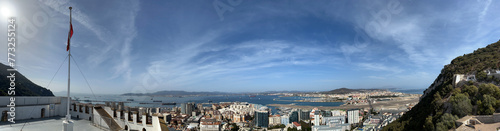 Panorama view from the Moorish Castle in Gibraltar