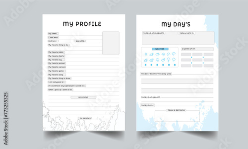 Gratitude journal For Kids Layout Template Design