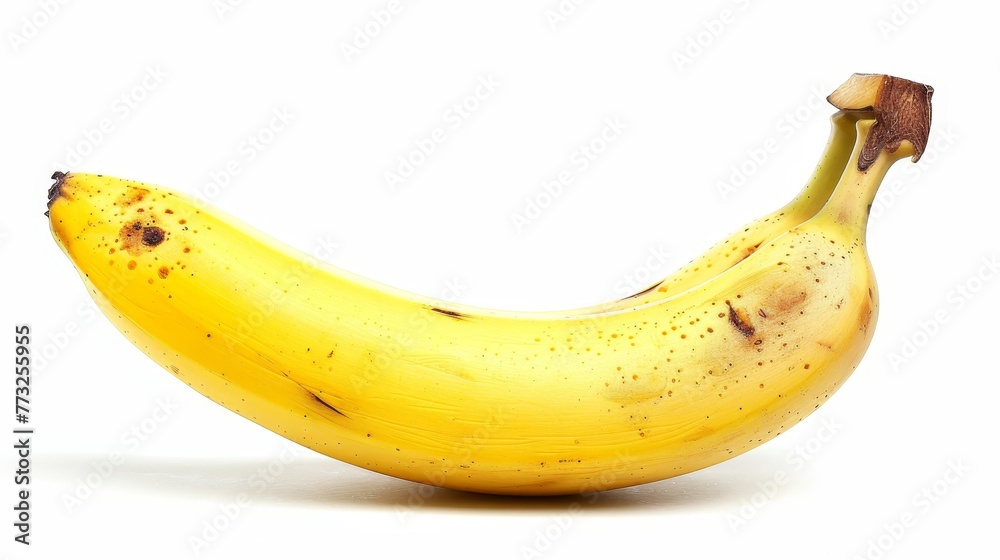 White background with an isolated banana.