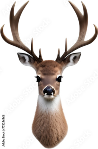 Close-up of a cute cartoon Marsh Deer Icon. © Pram