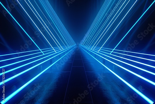 Lines, laser backdrop light, dazzling rays. Generative Ai