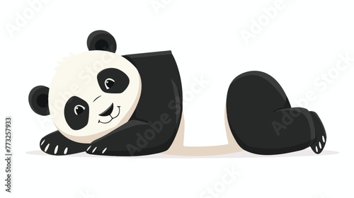 Fototapeta Naklejka Na Ścianę i Meble -  Fun panda flat vector isolated on white background