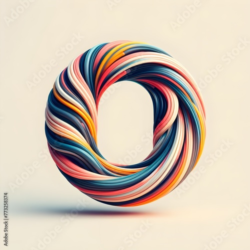 Vibrant ‘O’ swirl in minimalistic style, ideal for unique branding and typographic designs.