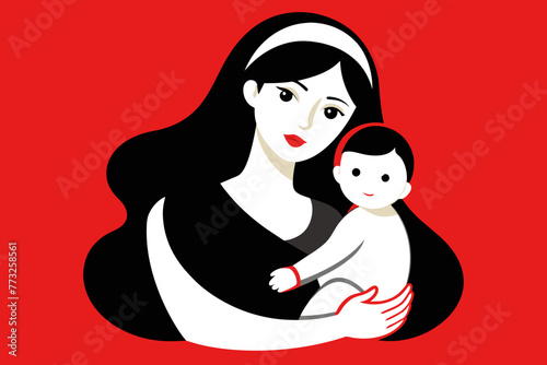 Mother and beautiful baby