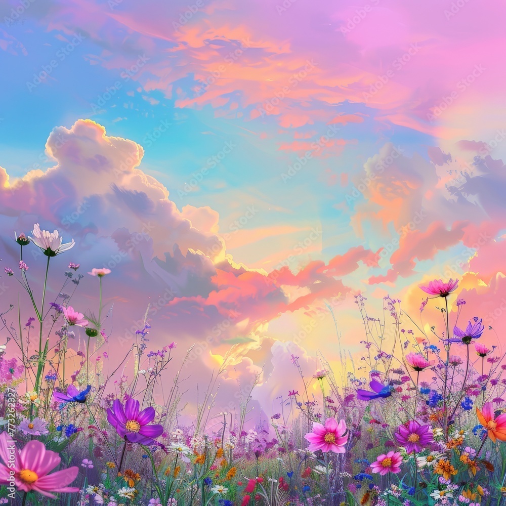 Flower-filled Field Painting
