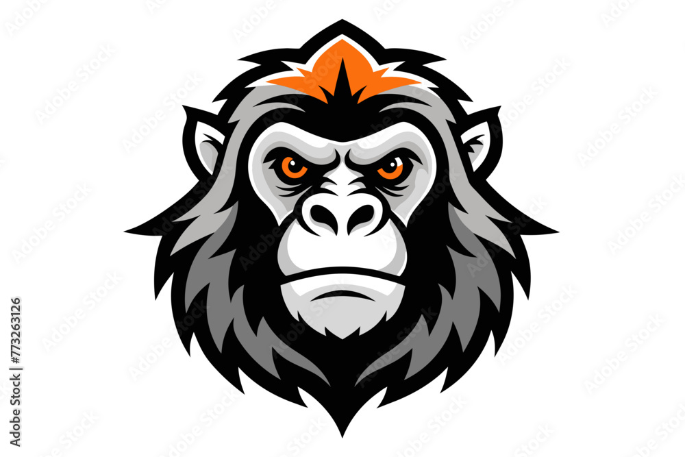 Orangutan moscot  logo on white a bckground