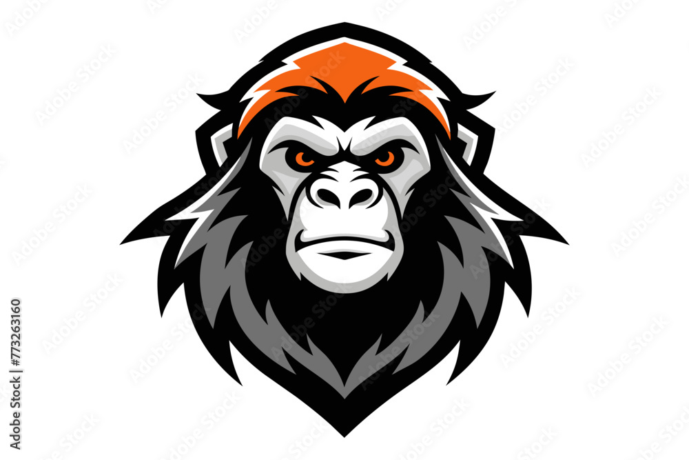 Orangutan moscot logo on white a bckground Orangutan moscot logo on white a bckground
