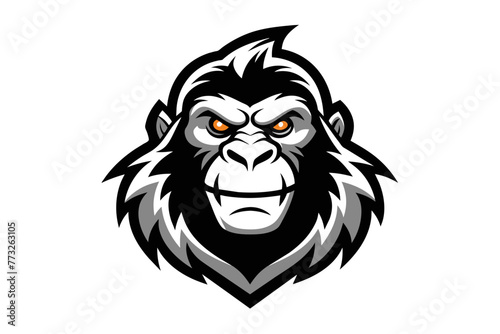 Orangutan moscot  logo on white a bckground