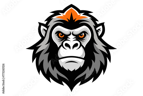 Orangutan moscot  logo on white a bckground