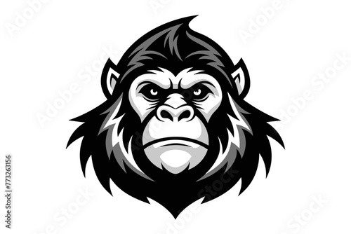 Orangutan moscot  logo on white a bckground