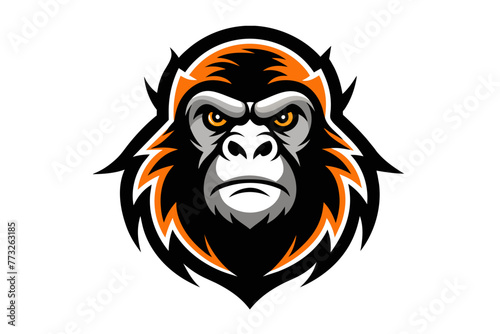 Orangutan moscot  logo on white a bckground