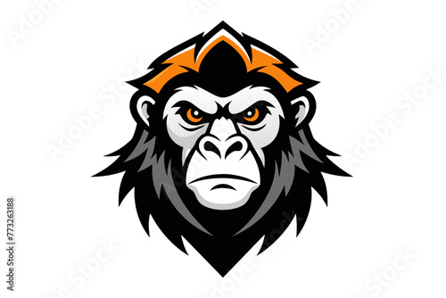 Orangutan moscot  logo on white a bckground