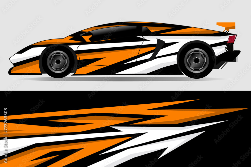 vector car sticker design Graphic abstract line racing background kit design for vehicle, racing car, rally