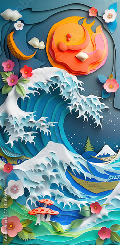 Vivid Ocean Sunset Scene