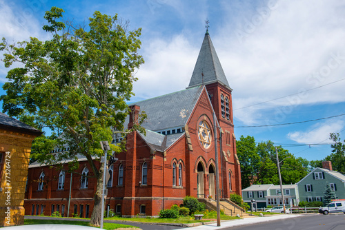 Congregational Church in Exeter at 21 Front Street in historic town center of Exeter, New Hampshire NH, USA.  photo